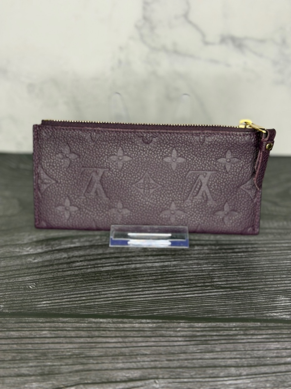 Louis Vuitton Purple Aubergine Empreinte Leather Zippy Pouch - Picture 3 of 9